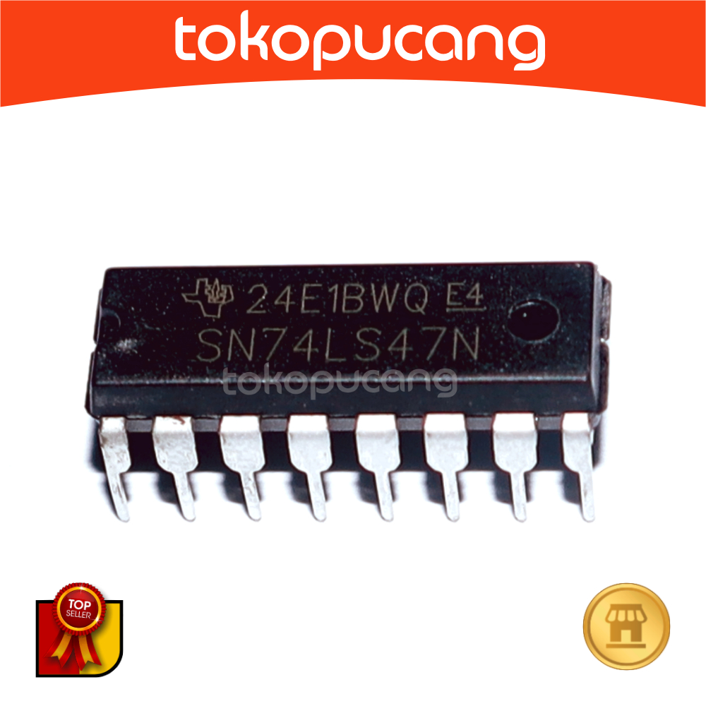 IC TTL 7447 74LS47 BCD ถึงตัวถอดรหัสเจ็ดส่วน ANODA SN74LS47N Dip 16p