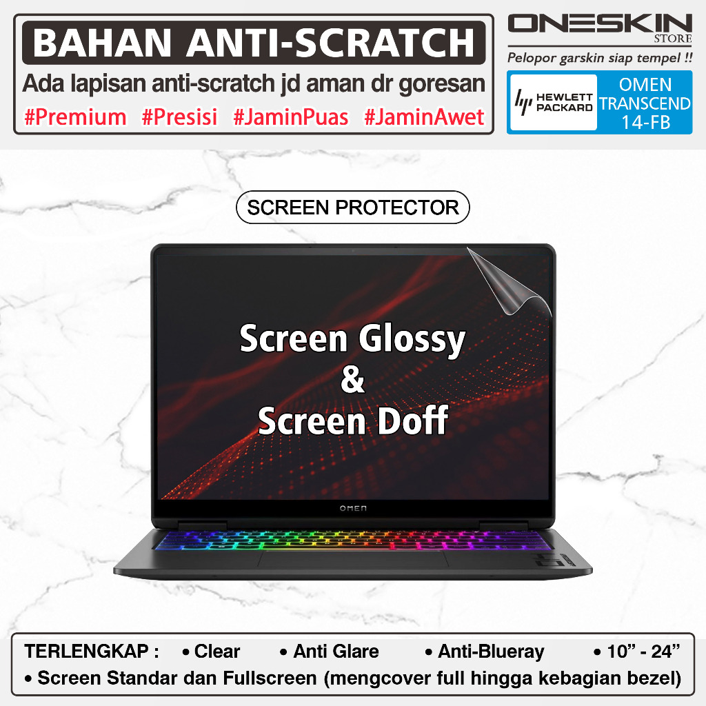 Perfect Fit Precut Garskin สติกเกอร์แล็ปท็อปป้องกันหน้าจอคีย์บอร์ด Protector ใช้งานร่วมกับ HP Omen T