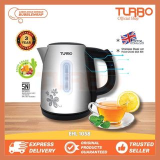 Turbo Electric Kettle / Teko Listrik 1L EHL1058 Silver / Abu-Abu