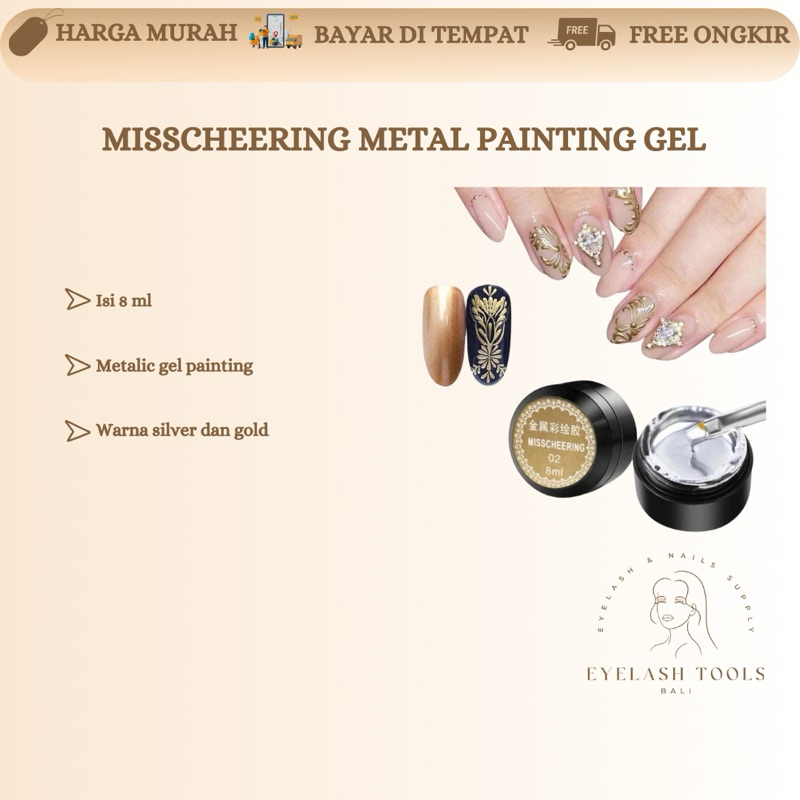 MISSCHEING METAL PAINTING GEL / สีเจล / CHROME GEL NAIL GEL NAIL ART