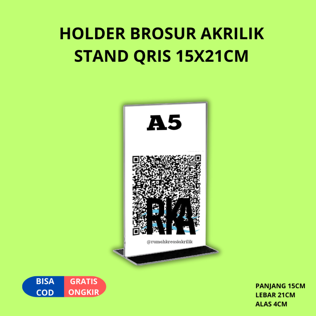 อะคริลิคจอแสดงผล Brochure A5 STAND MENU ร้านอาหารอะคริลิค AESTHETIC A5 ขนาด