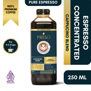 PRESO Espresso Concentrated 250ml – Espresso Cair 100% Pure Espresso Coffee Concentrate