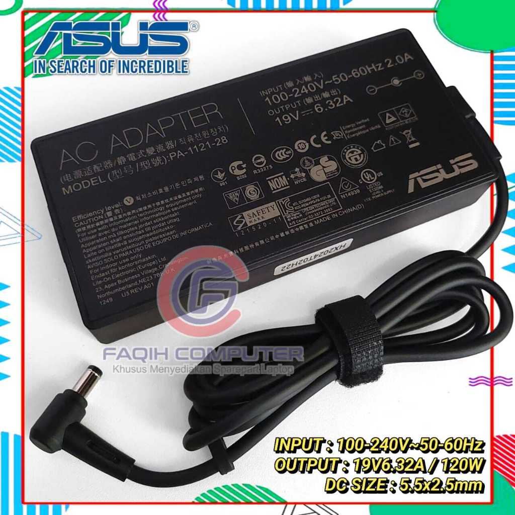 อะแดปเตอร์ชาร์จแล็ปท็อปของแท้ ASUS ROG GL553 GL553V GL553VE GL553 GL553VD GL553VW 19V-6.32A 120W