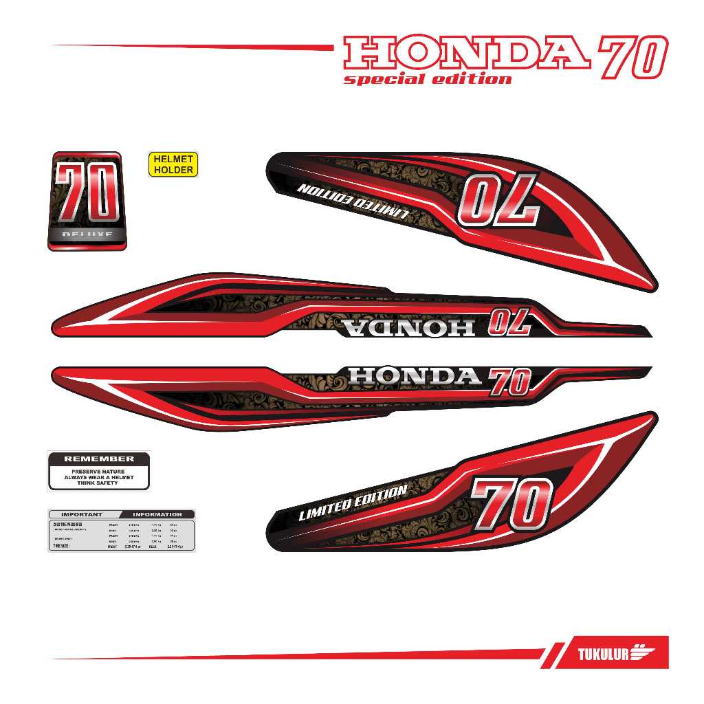 สติ๊กเกอร์ HONDA C70 STRIPING DECAL C70 RACING LIMITED EDITION 11