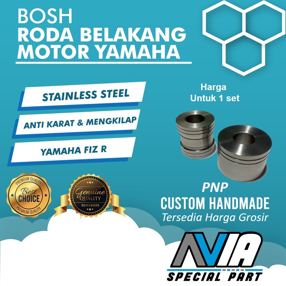 Bushing เกียร์ล้อหลังสแตนเลสรุ่นที่กําหนดเอง Thailand Nut Heng มาตรฐาน Yamaha Fiz R