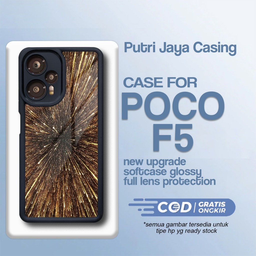 ล่าสุด P0C0 F5 Case - P0C0 F5 - Glitter Motif - Premium Glossy Softcase Hardcase Material - P0C0 Put