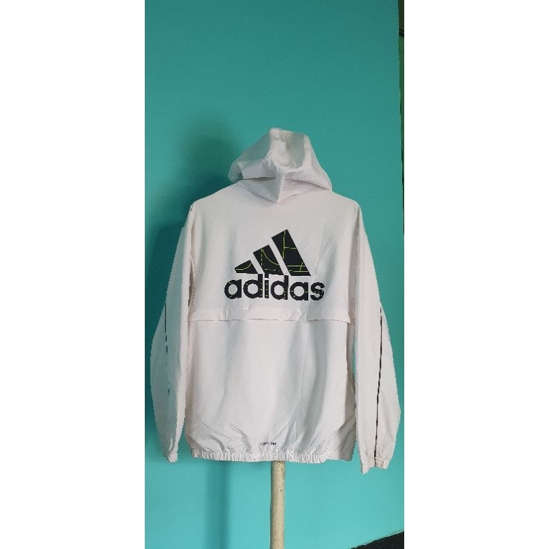 Adidas big logo windbreaker white Jacket