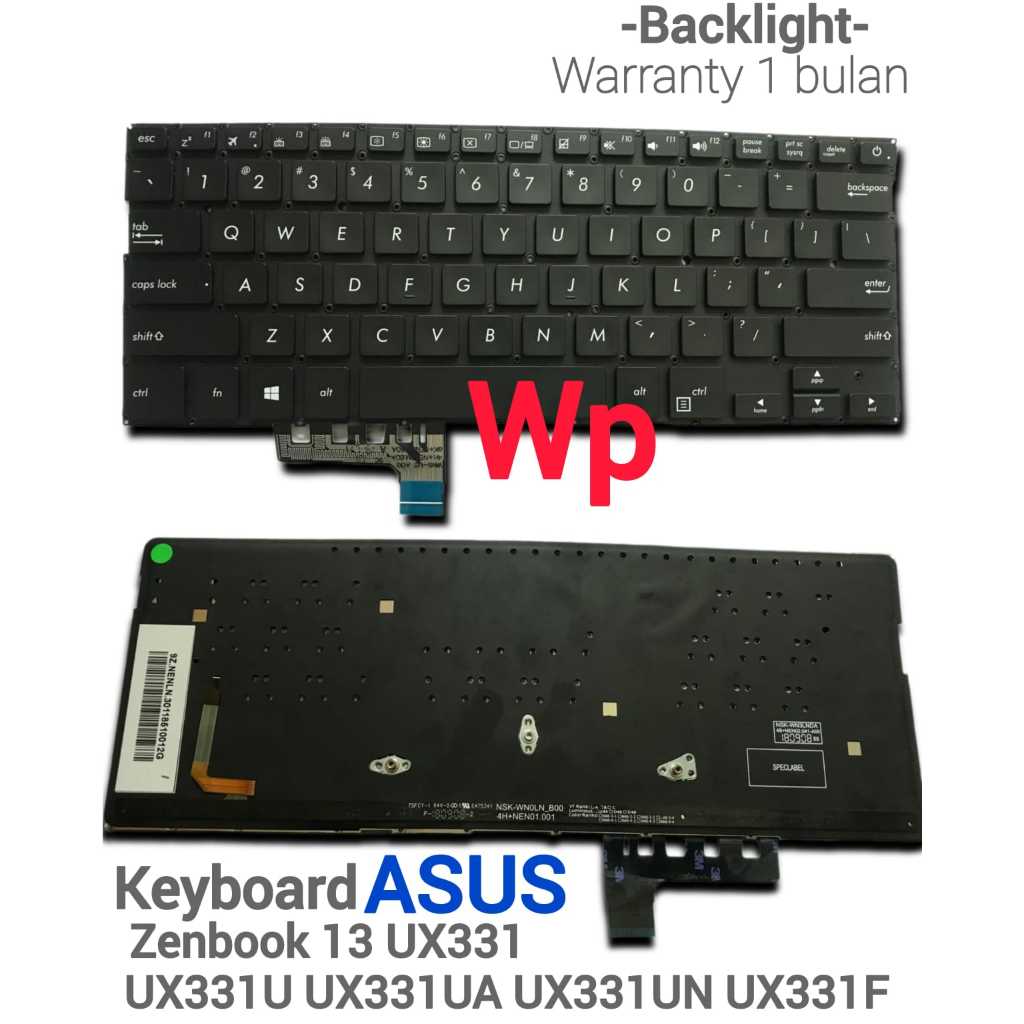 คีย์บอร์ด Asus Zenbook 13ux331 UX331U UX331UA UX331UN UX331F UX331FA