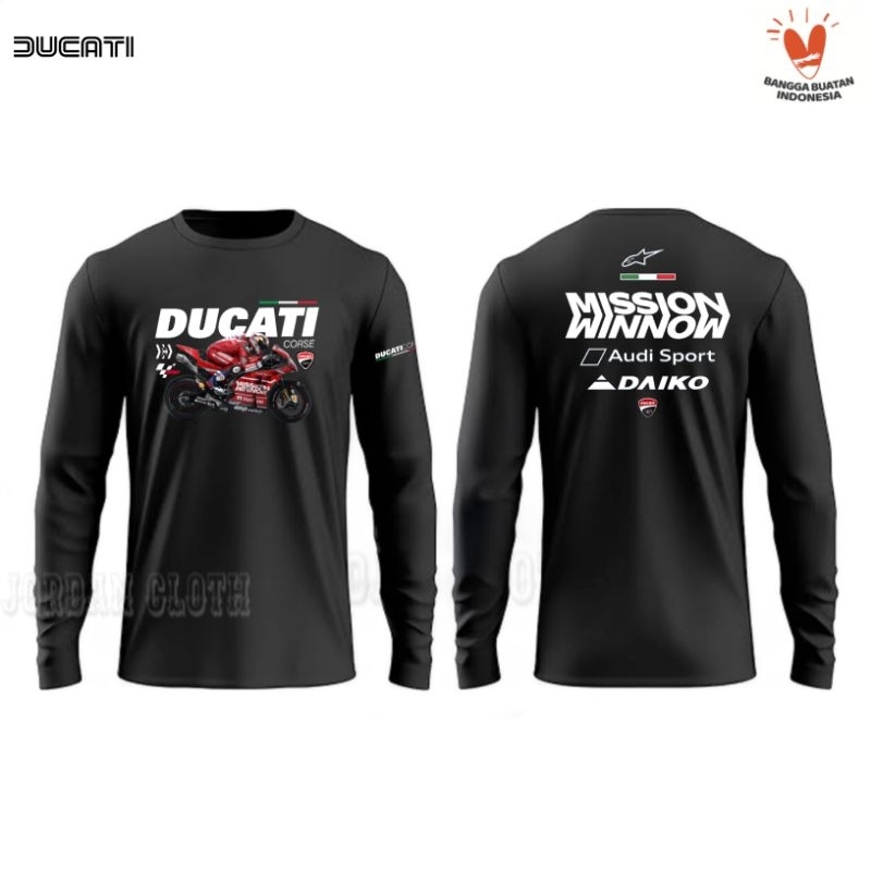 เสื้อยืดแขนยาวทีมแข่ง Ducati Corse MotoGp