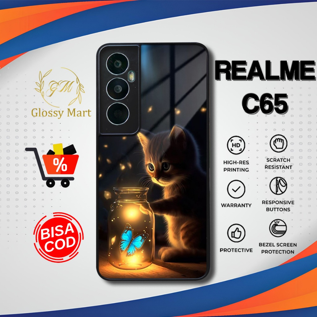 เคส Realme C65 ใหม่ล่าสุด, เคสแมวน่ารัก Realme C65, Softcase, Glossy Hardcase, เคส Realme Glossy Mar