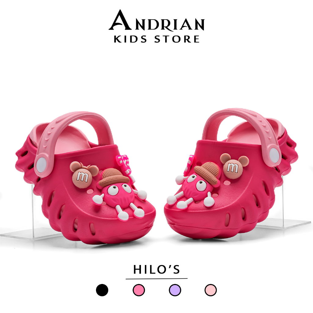 ใหม่ Hilos - Andrian รองเท้าแตะสําหรับเด็กผู้หญิงสายรัดด้านหลัง Candy Loli ตัวอักษร 1-8 ปี