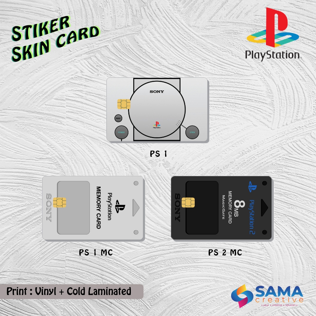 PS Memory Card Sticker Skin Card - Vinyl ATM Debit Credit, Emoney, Flazz, Access Card Sticker