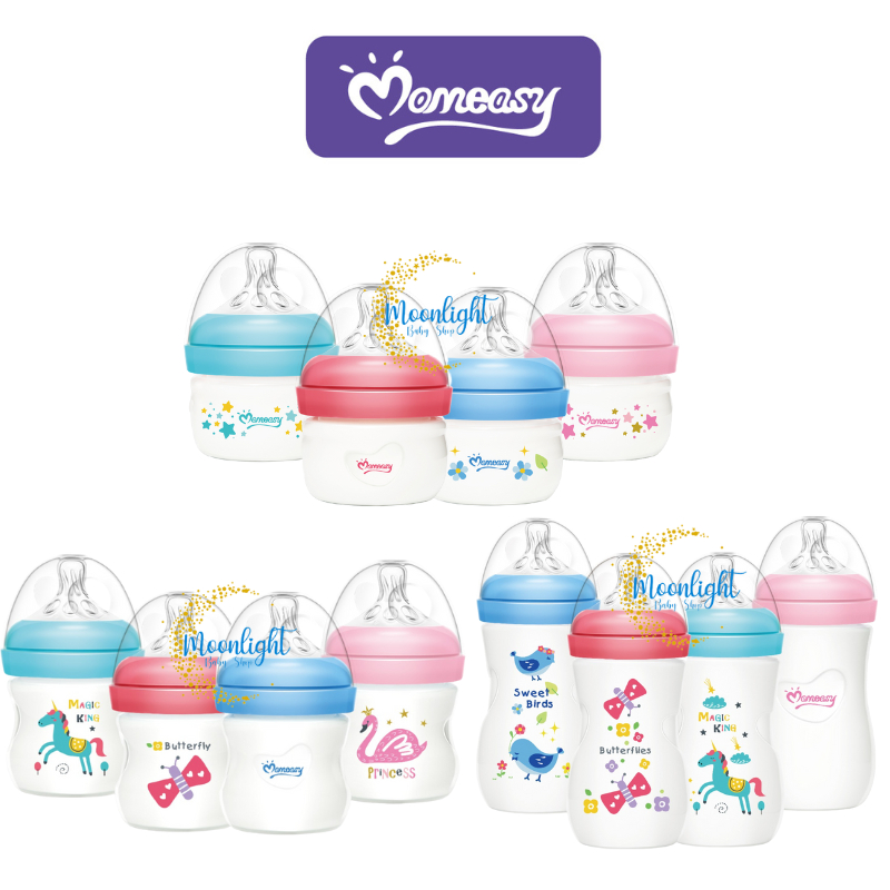 ขวดนมเด็ก Momeasy คอกว้าง 60ML | 120มล | 240มล | บีปา ฟรี