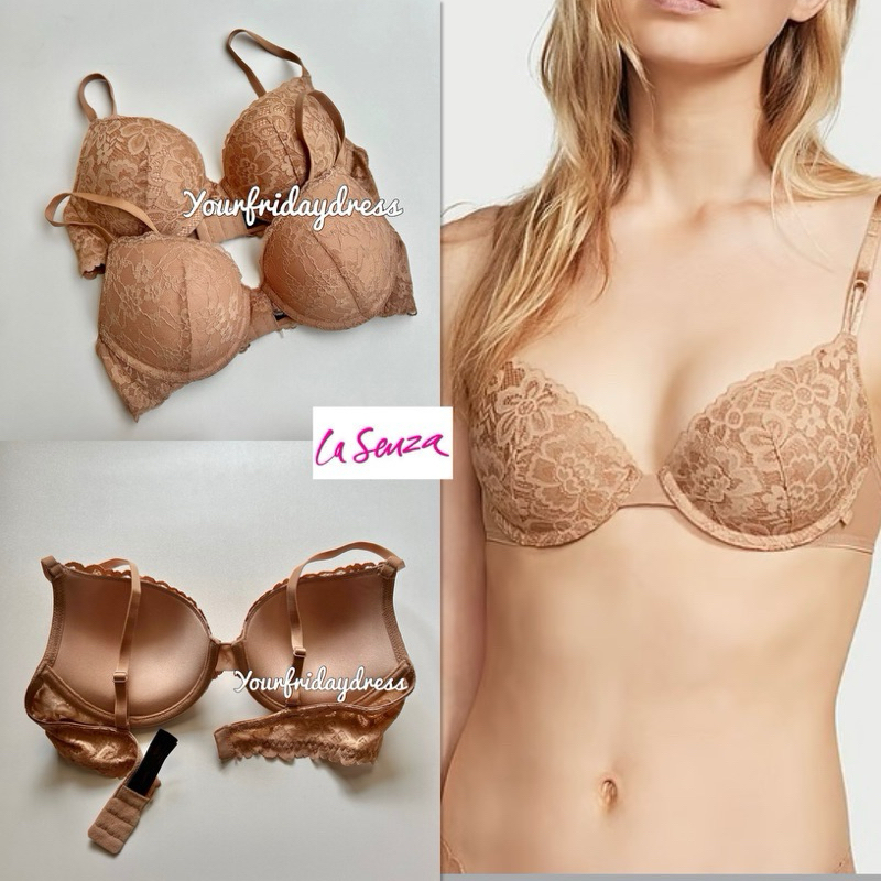 ป้ายเต็ม La Senza lasenza starry remix bra super push up แบบมีสายลูกไม้แบรนด์ bra ที่เหลือส่งออก ori