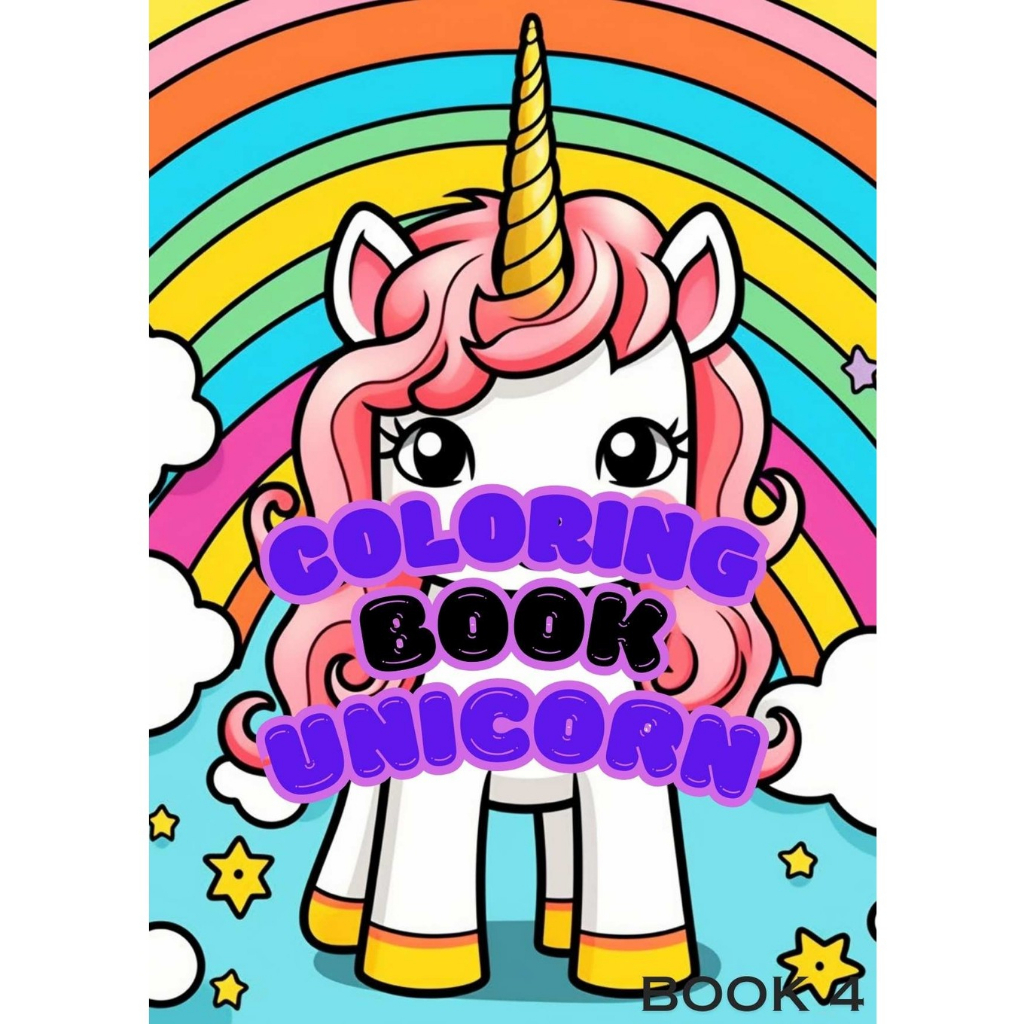 แผ่นงานพิมพ์ลายสําหรับเด็กระบายสีแฟนตาซียูนิคอร์นม้าสําหรับเด็ก PDF Book 4