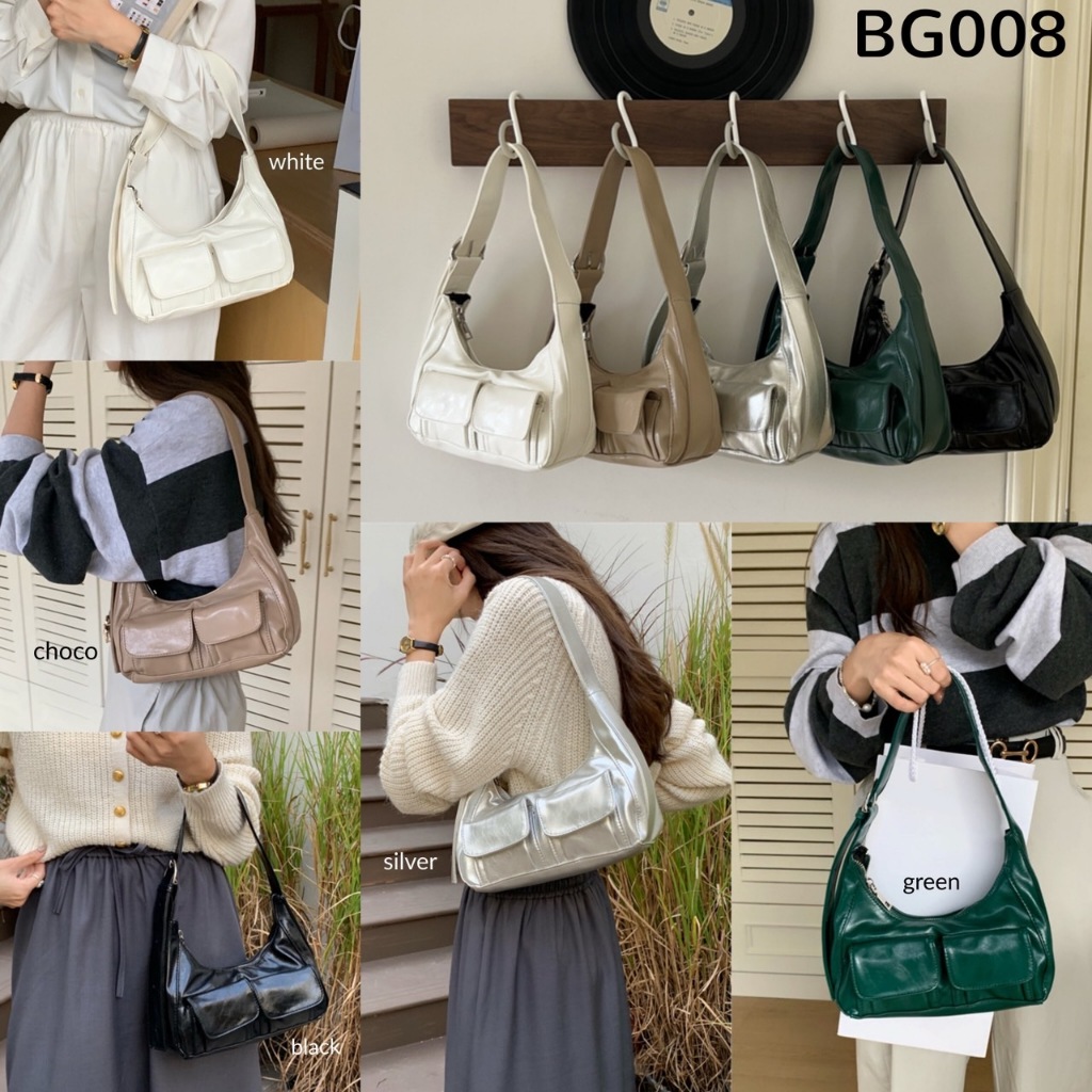 [FG] กระเป๋าสะพายหนัง Korea Pocket BG008