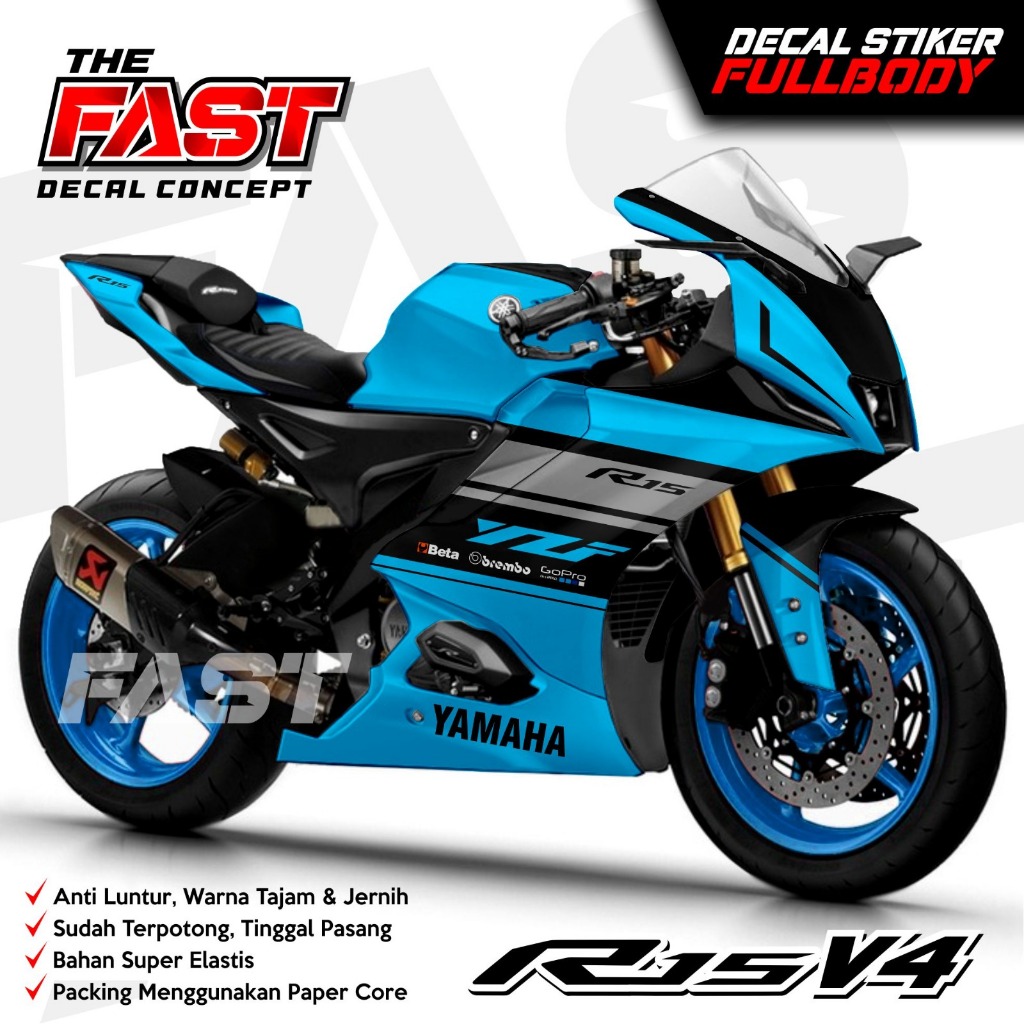 Yamaha R15 V4 Fullbody YZF Simple Plain ล่าสุด Decal สติกเกอร์ Yamaha R15 V4 รถจักรยานยนต์ Striping