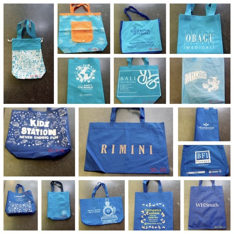 SPUNBOND SHOPPING BAG BFI 3 CASHEWKIDZ STATION LAWSON WHSMITH JEUNESSE RIMINI BLUE KING DUTY FREE BA