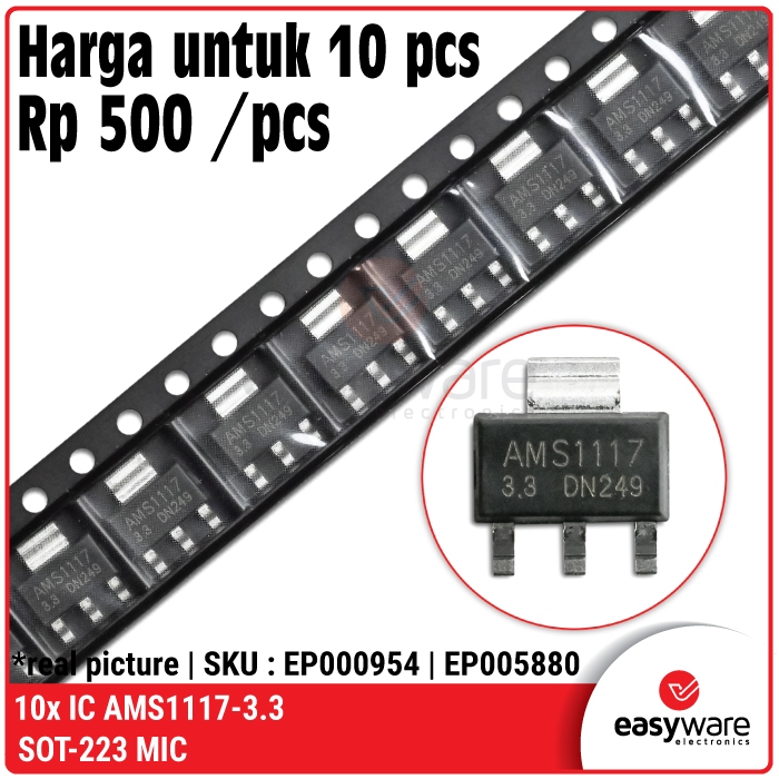 10x AMS1117-3.3V AMS1117 SOT-223 IC เครื่องปรับแรงดันไฟฟ้า