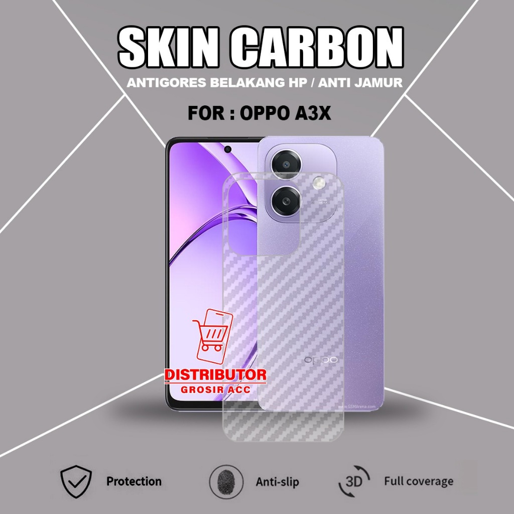 OPPO A5i OPPO A3X SKIN CARBON TRANSPARENT ANTI-SCRATCH BACK OPPO A5i OPPO A3X SCB1