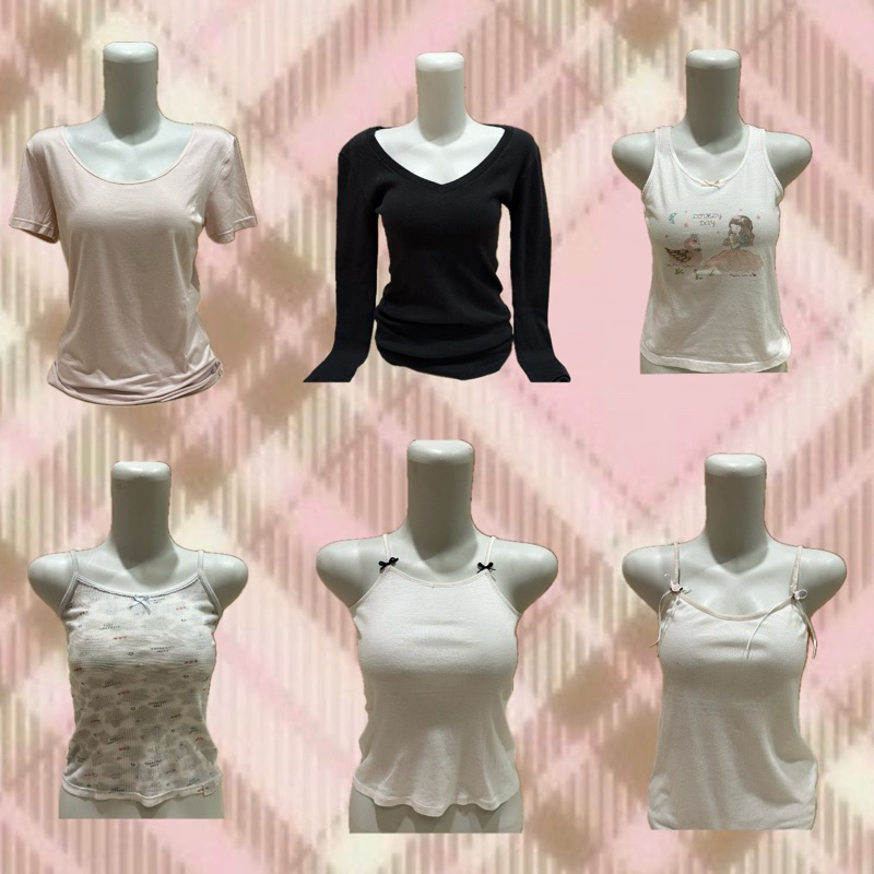 (READ DESC) BATCH 5 PRELOVED THRIFT TOP AESTHETIC TRENDY CLOTHES Y2K ACUBI TANKTOP COQUETTE EDGY FAS