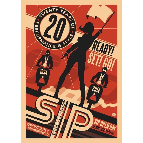 โปสเตอร์ Vespa ของแท้ SIP Germany - SIP 20 Years