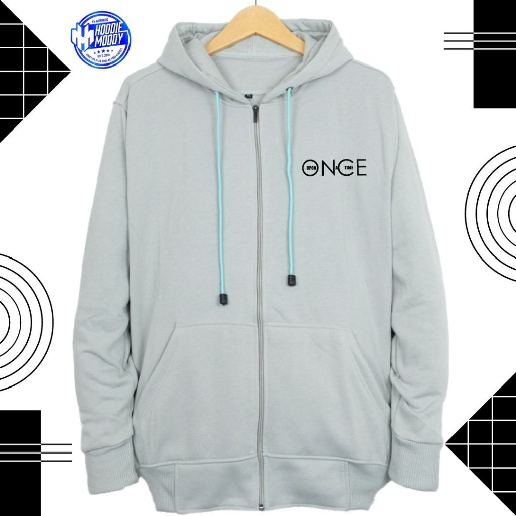 LOKAL Hoodie Zipper Once upon atime วัสดุขนแกะหนา Local Distro Bandung Unisex ผู้ชายผู้หญิง