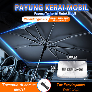 Payung anti uv mobil / Payung Pelindung Anti Panas Mobil Kaca Depan / Umbrella Sunshade/Ukuran terbuka 130x80cm