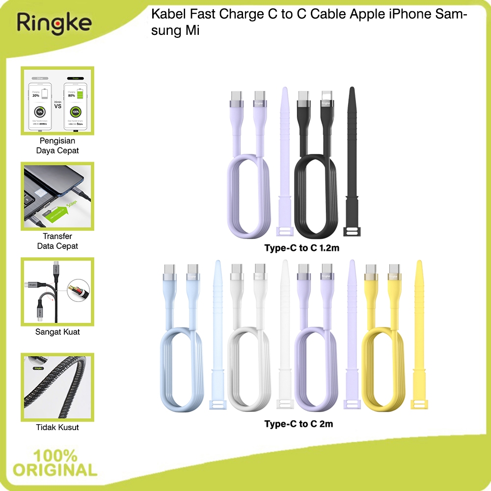 สาย Ringke Fast Charge C to C Apple iPhone Samsung Mi