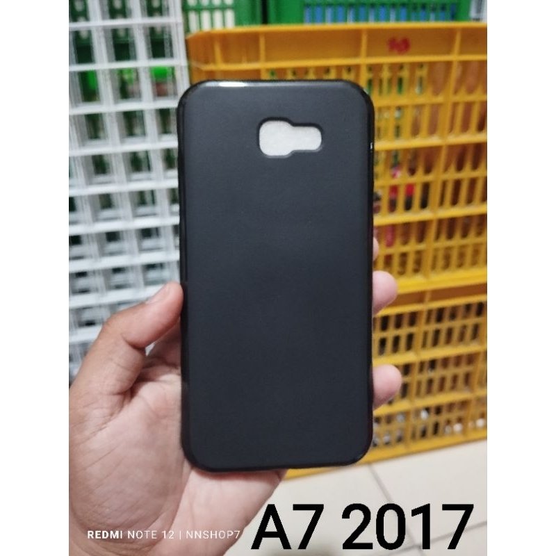 SILICON SAMSUNG A7 2017 SOFTCASE SAM A720 A720f CASE สีดําเต็ม