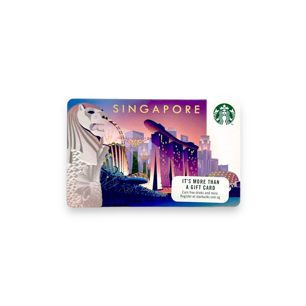 บัตรสตาร์บัคส์ Merlion บัตรกระดาษสิงคโปร์ SG ปลายทางสิงคโปร์ Lion Giftcard