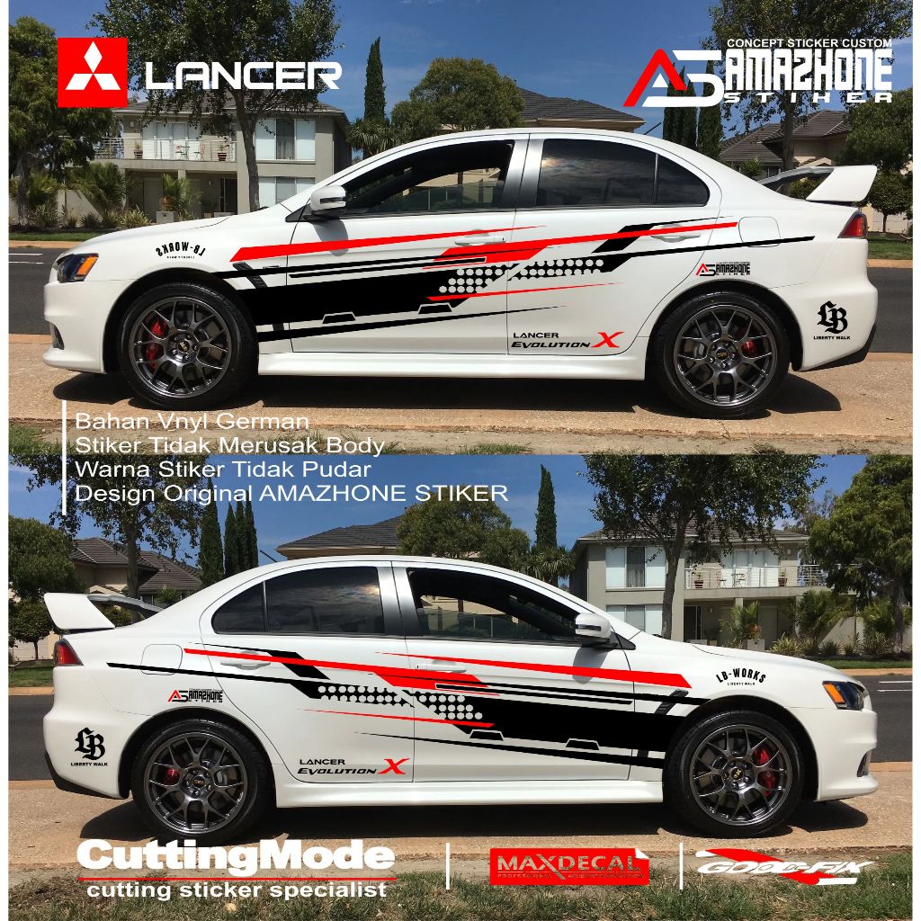 สติ๊กเกอร์ติดรถยนต์ Mitsubishi Lancer Evo 4 สติ๊กเกอร์รุ่น Lancer Racing สติ๊กเกอร์ Liberty Walk สติ