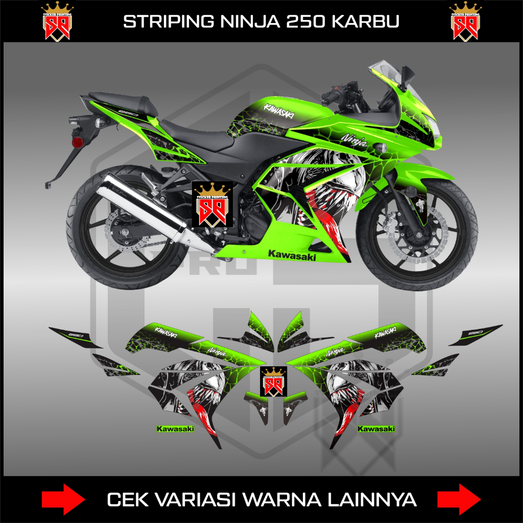 Striping NINJA 250 Carb/DECAL STICKER NINJA 250 Carb STICKER KAWASAKI NINJA 250 Carb "ZX250R