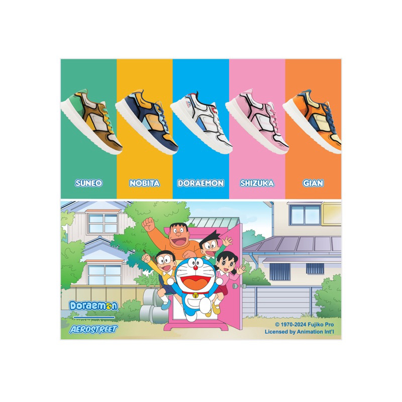 [ ต้นฉบับ 100% ] AEROSTREET X DORAEMON NOBITA-SUNEO-DORAEMON-SHIZUKA-GIAN LIMITED EDITION