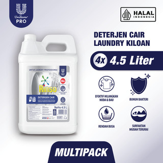 Rinso Matic Professional Deterjen Laundry Kiloan Cair 4.5 L Jerigen x4