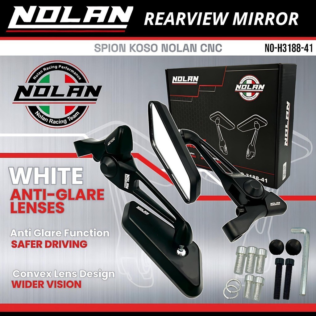 NOLAN KOSO รุ่นกระจกมองหลังกระจกสีขาว Full CNC วัสดุอลูมิเนียม Universal vario 160 vario 125 vario150 pcx 150 adv 150 pcx 160 adv 160 scoopy nmax เก่า nmax neo turbo ใหม่เชื่อมต่อ xmax 250 rxxi mio Beat Street mio soul gt mio m3 xeon filano