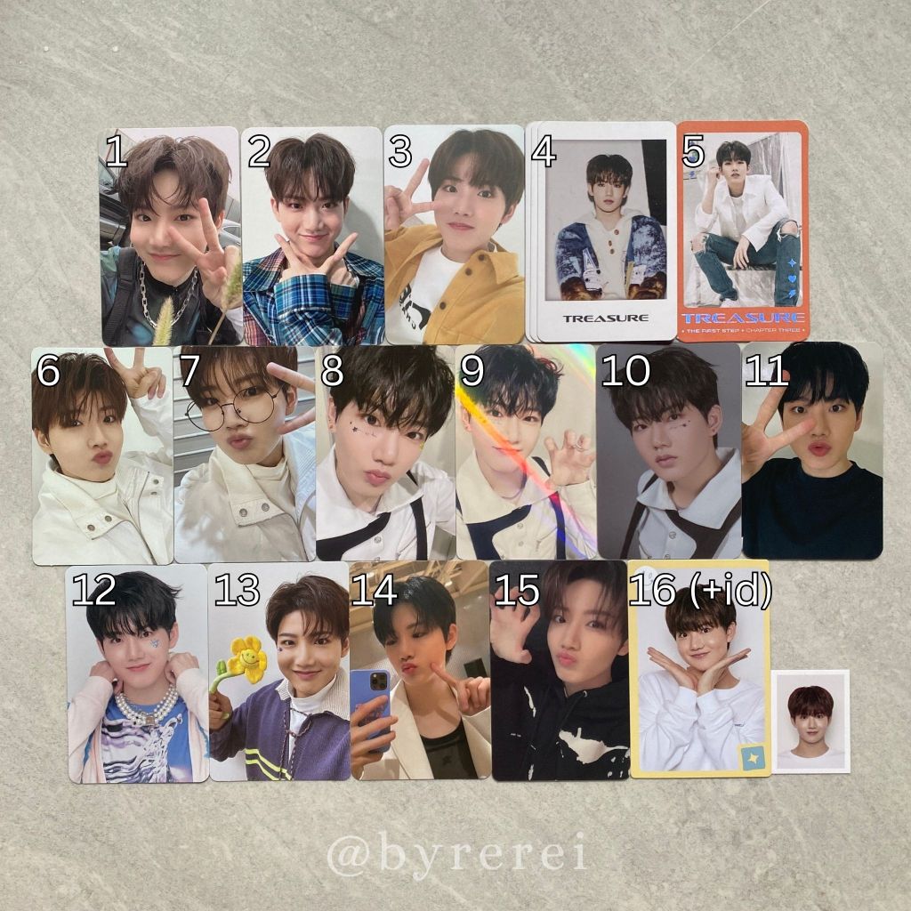 YG Junkyu Treasure Official Photocard PC ขั้นตอนแรก TFS chapter ch 1 2 3 สีดําสีขาว FA สีส้ม selca แ