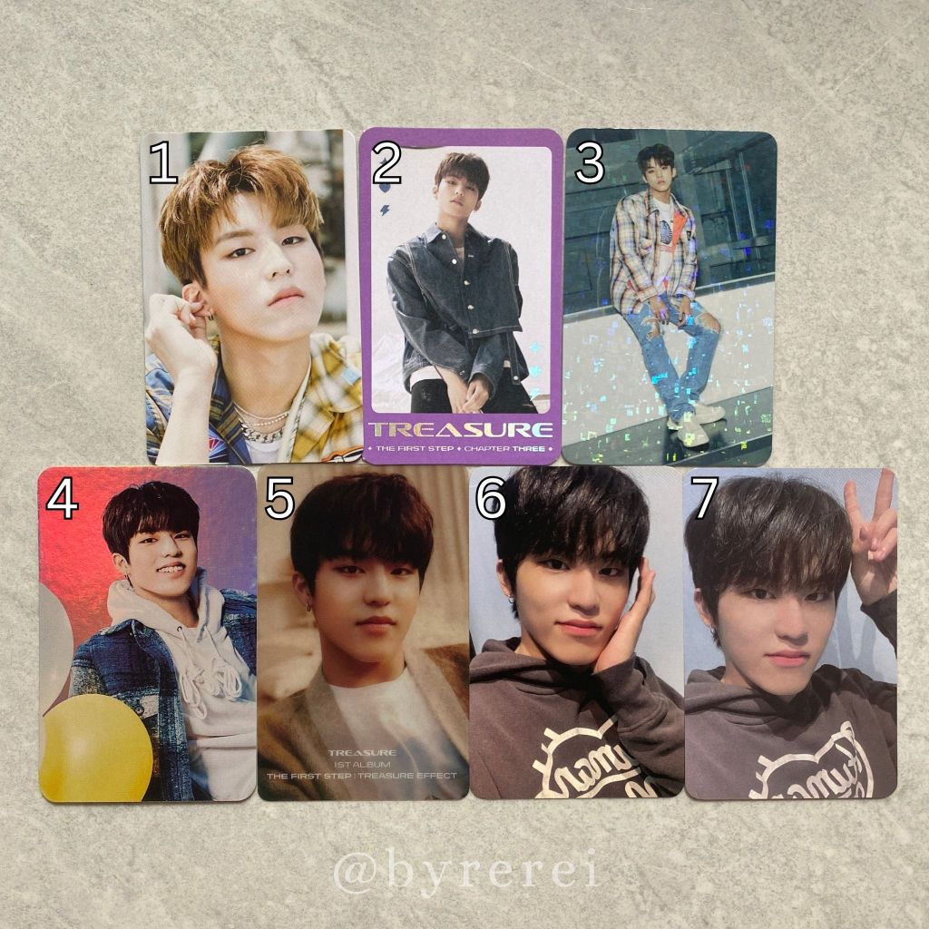 Jeongwoo Treasure Official Photocard TFS ขั้นตอนแรก Chase 1 3 FA White Benefit Mumo CC การ์ดใส YGS Y