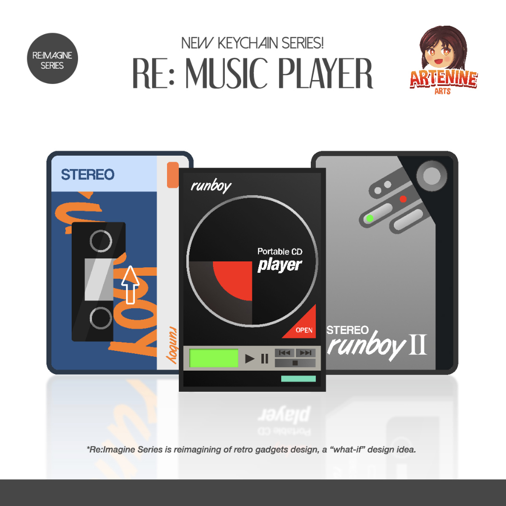 พวงกุญแจเครื่องเล่นเพลงแบบพกพา Runboy | อาร์เทนนีน ออริจินัลส์