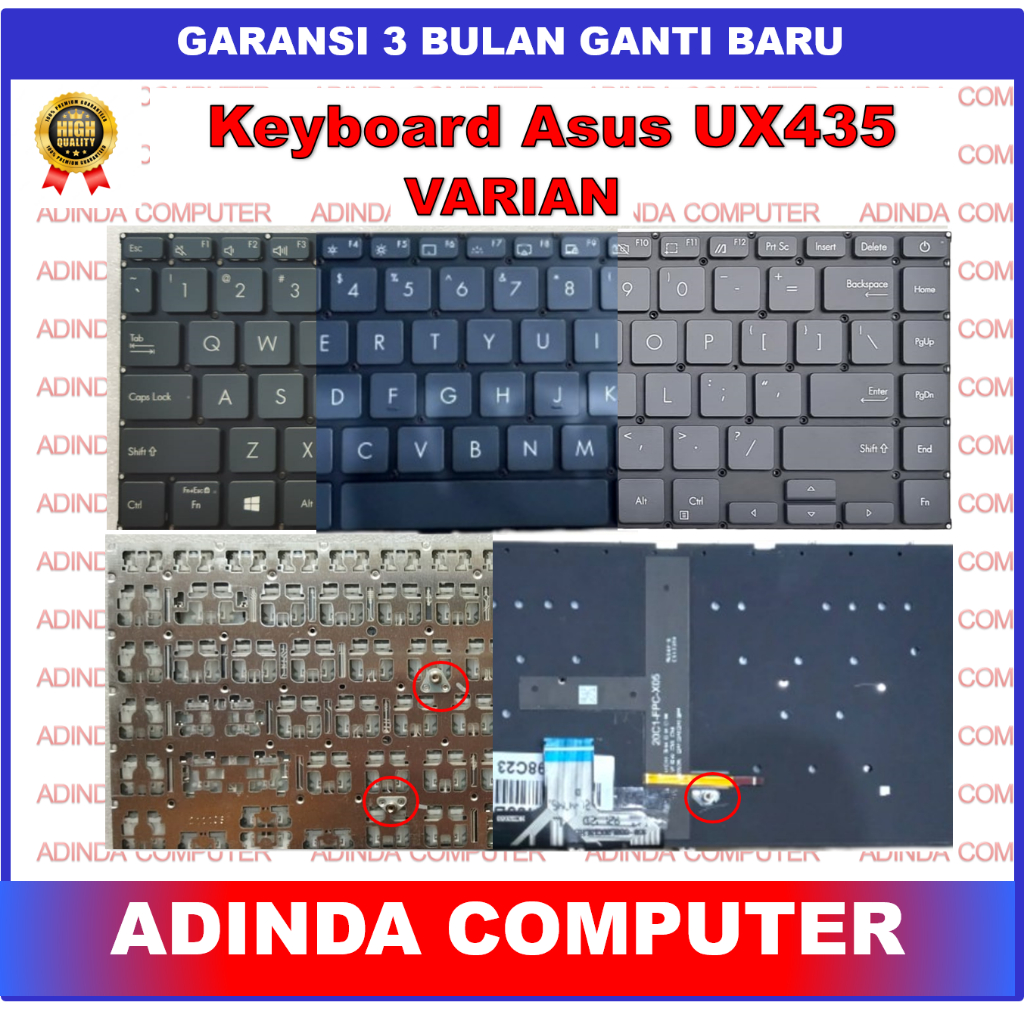 Asus Zenbook 14 UX435 U4800 UX435EA UX435EG U4800EG คีย์บอร์ดแบ็คไลท์