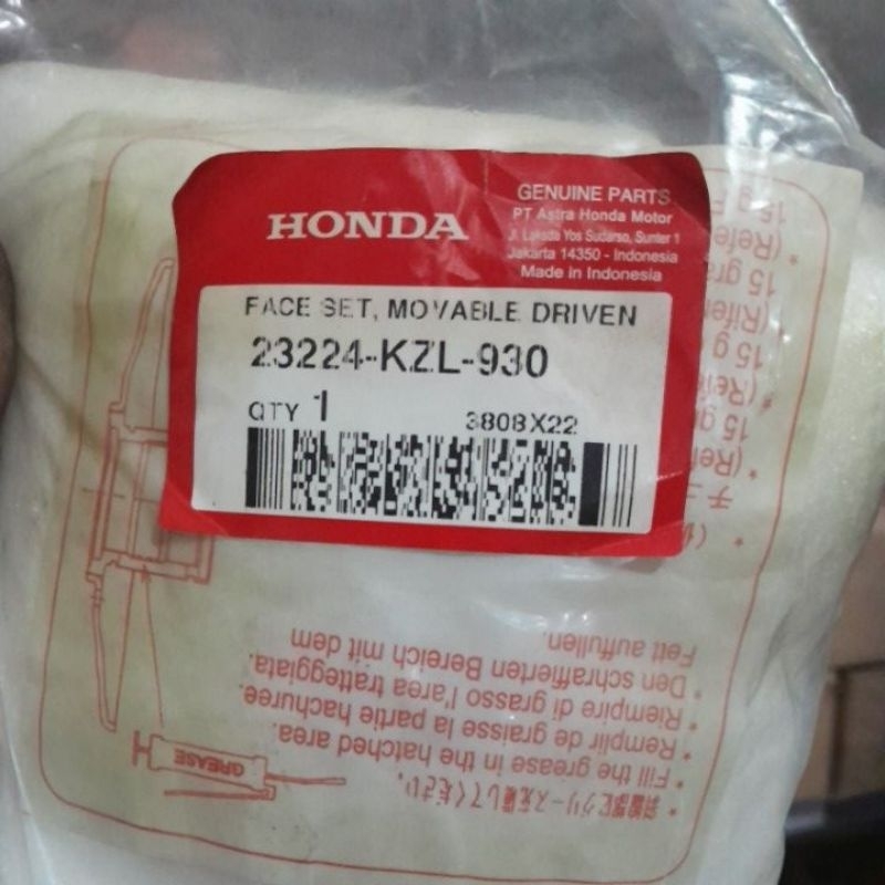 SHORT PULLY FACE SET Movable Driven HONDA BeAT FI, Spacy FI, Scoopy eSP PART CODE 23224KZL930 ORIGIN