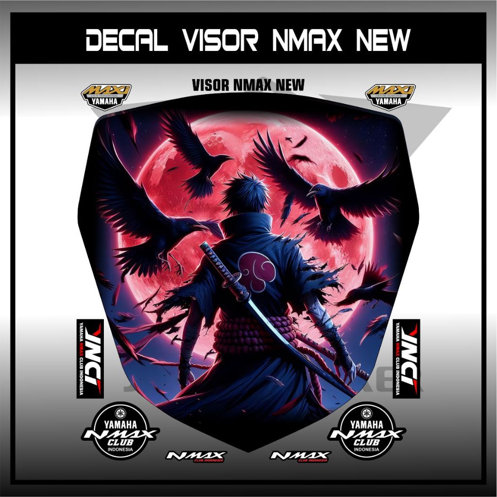 ใหม่ NMAX VISOR DECAL / YAMAHA NMAX VISOR STICKER / AKATSUKI ANIME / NEW NMAX WINDSHELD STICKER 2020