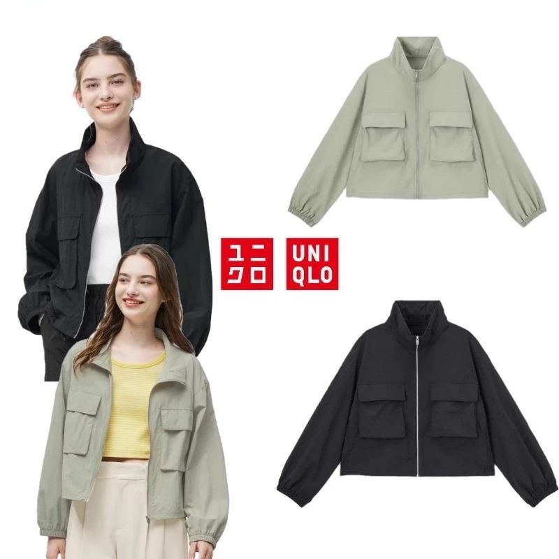 UNIQLO Tech เสื้อแจ็คเก็ตกระเป๋าคู่