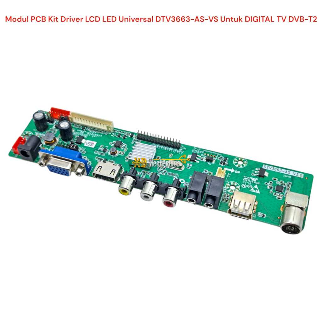 Universal LED LCD Driver Kit โมดูล PCB DTV3663-AS-VS สําหรับ DVB-T2 DIGITAL TV