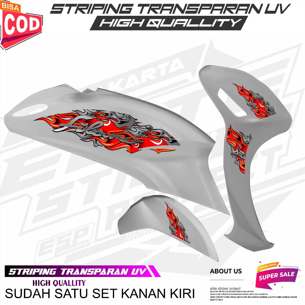 Striping โปร่งใส Variations YAMAHA FILANO STICKER ล่าสุด Cool Fire MOTIF