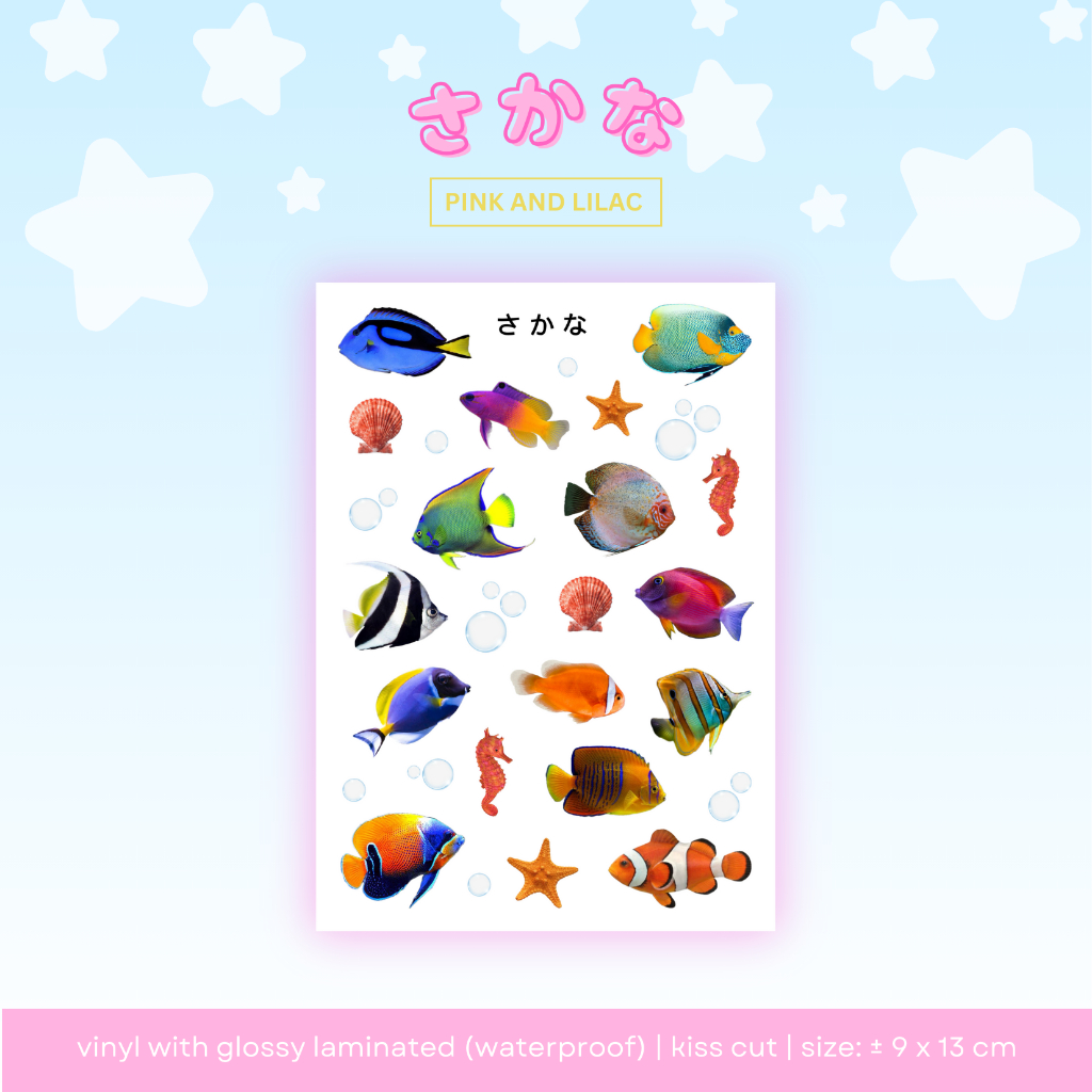 สติกเกอร์แผ่นปลาทะเล | สติ๊กเกอร์ไวนิล Deco กันน้ํา