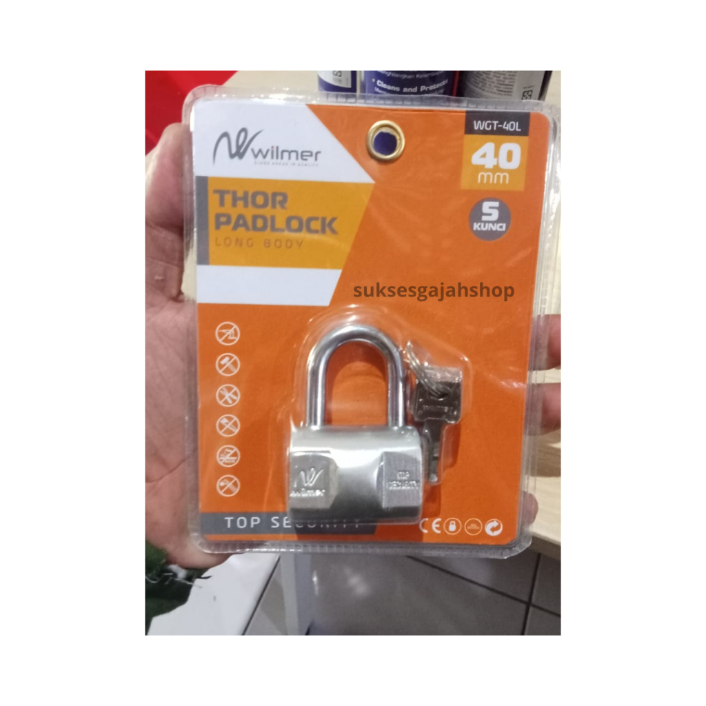 WILMER PADLOCK KHROM 40MM THOR 5 KEYS // KHROM 40MM THOR 5 KEYS PADLOCK