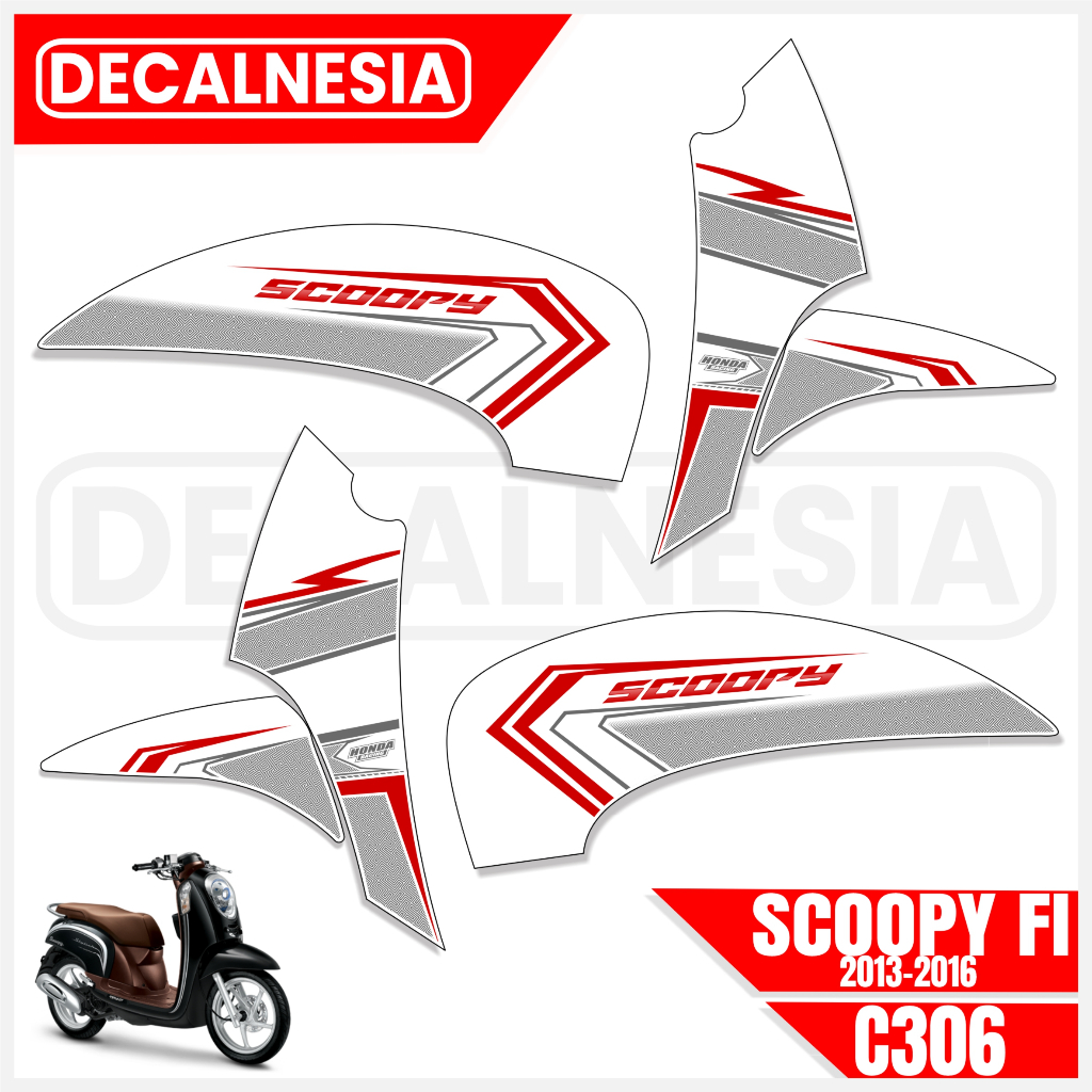 Striping สติกเกอร์ Scoopy FI 2016 2015 2014 2013 สติกเกอร์รถจักรยานยนต์ Variation Old List Skotlet R