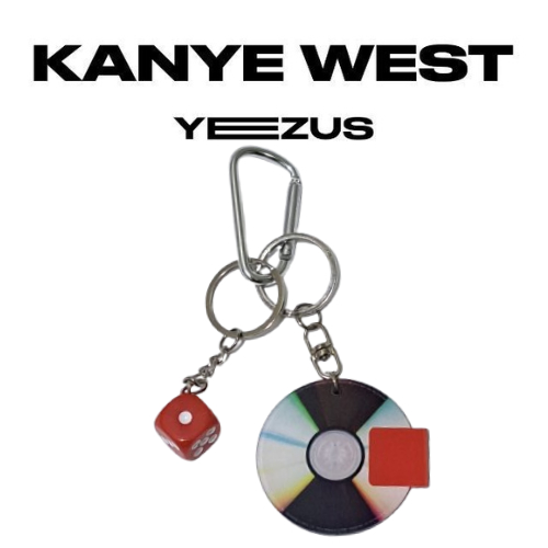พวงกุญแจ GANTUNGAN Kanye West Yeezus + ชุดคาราบิเนอร์ลูกเต๋า | พวงกุญแจอะคริลิคเพลงลูกเต๋า 1 ชุด | อ