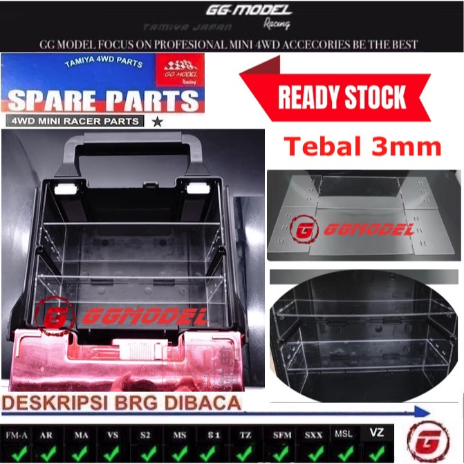 REP TAMIYA PORTABLE PIT BOX (ACRYLIC / ACRYLIC - 3MM)